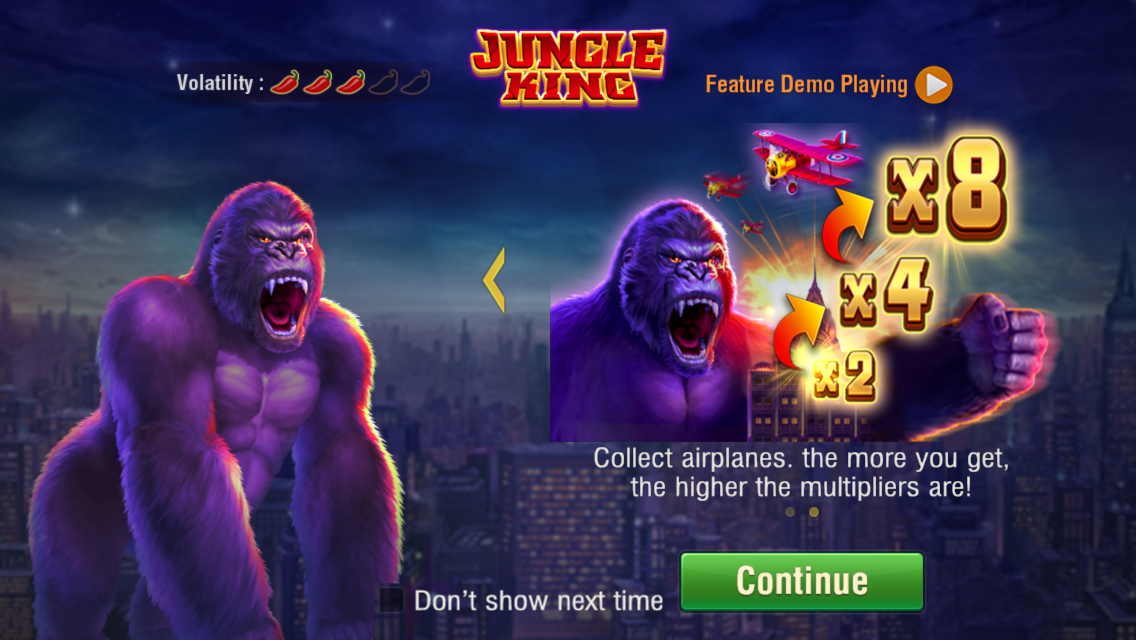 Slot Jungle King by JILI featuring vibrant jungle-themed reels and exciting bonus features.